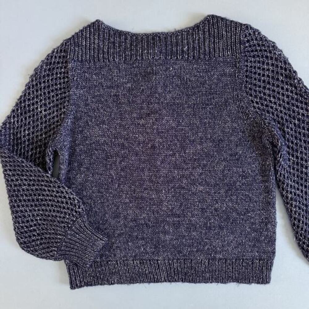 NWT Tommy Bahama Shimmer Balloon Sleeve Island Navy Blue Wool Blend‎ Sweater
